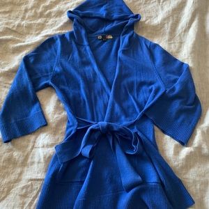 Forever 21 Blue Hooded Cardigan